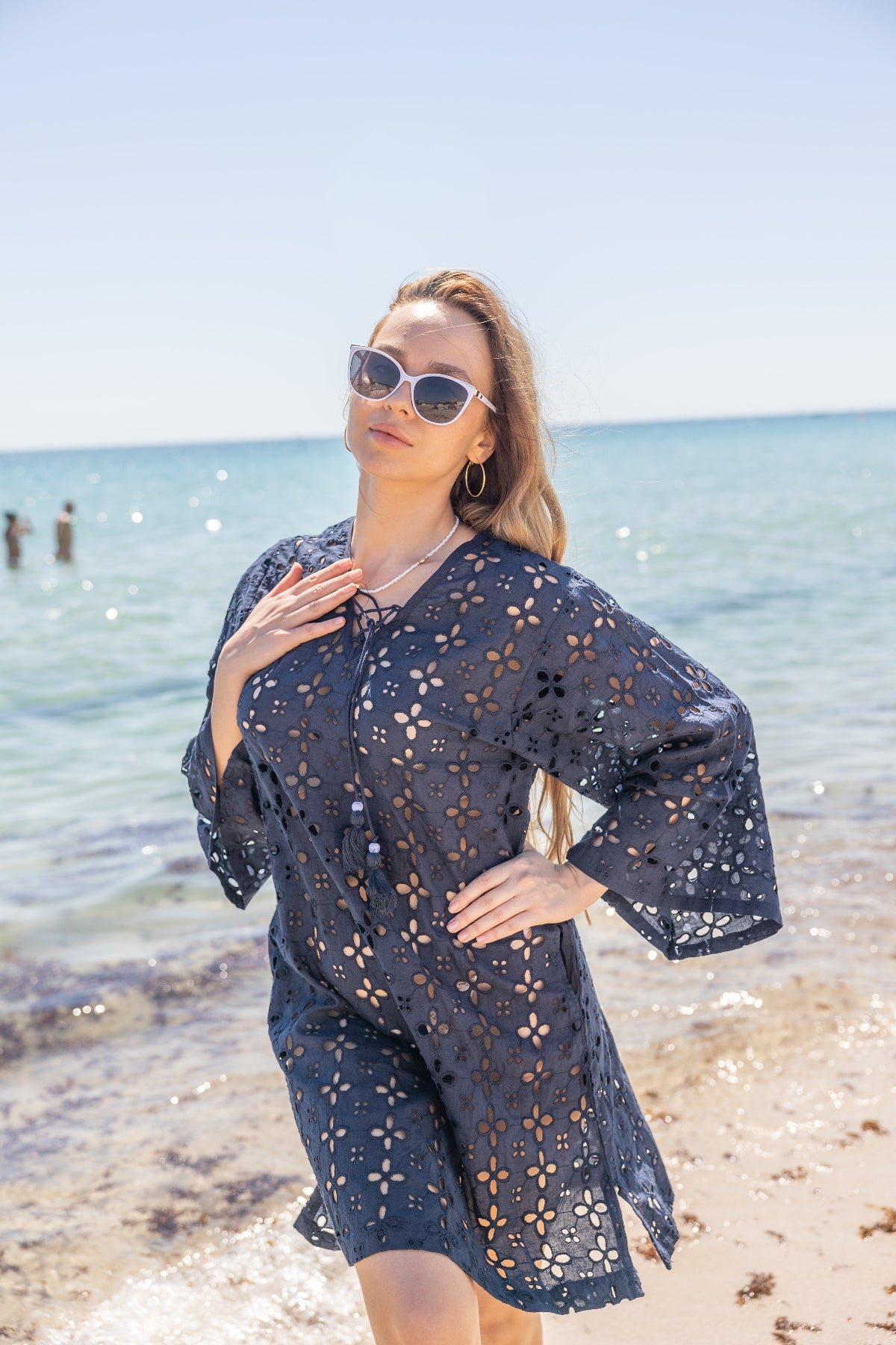 Aruba Eyelet Coverup Dress White / XL